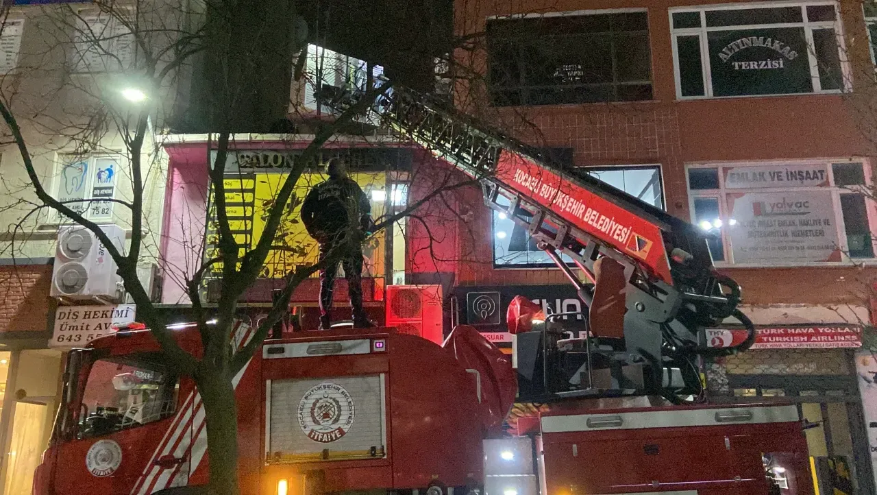 Çatıda mahsur kalan kediyi itfaiye kurtardı