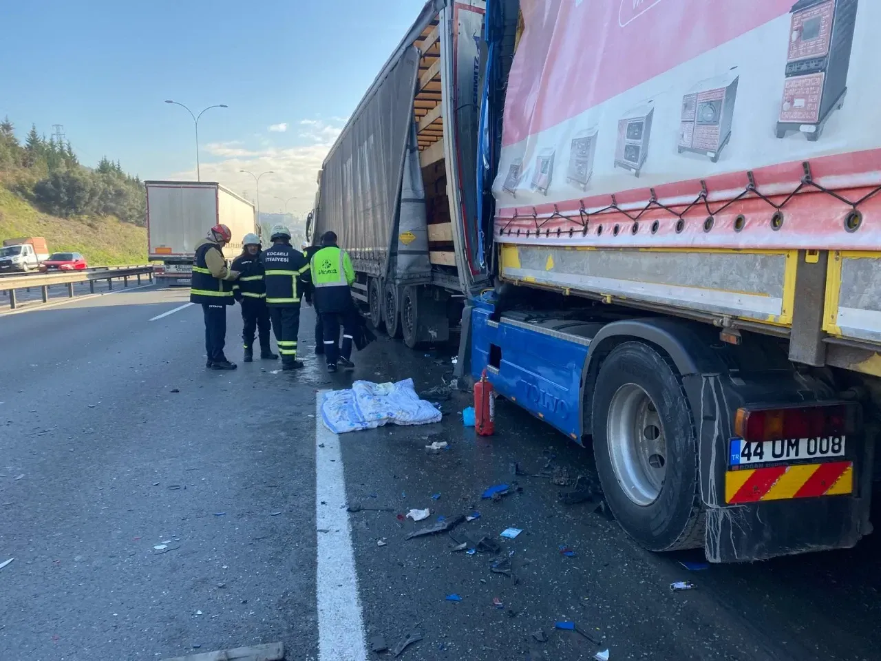TEM Otoyolu'nda TIR Kazası: Sürücü Kabinde Sıkıştı