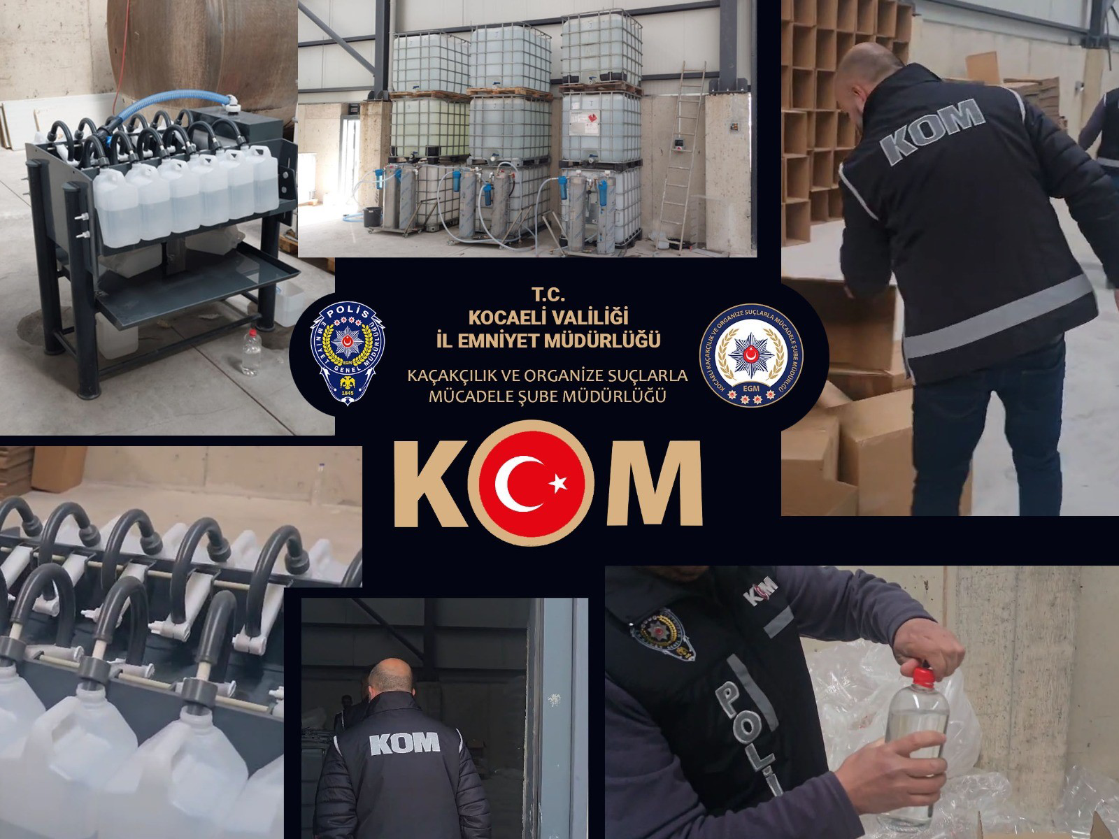 Kocaeli'de Kaçak Alkol Üreten Şebeke Çökertildi