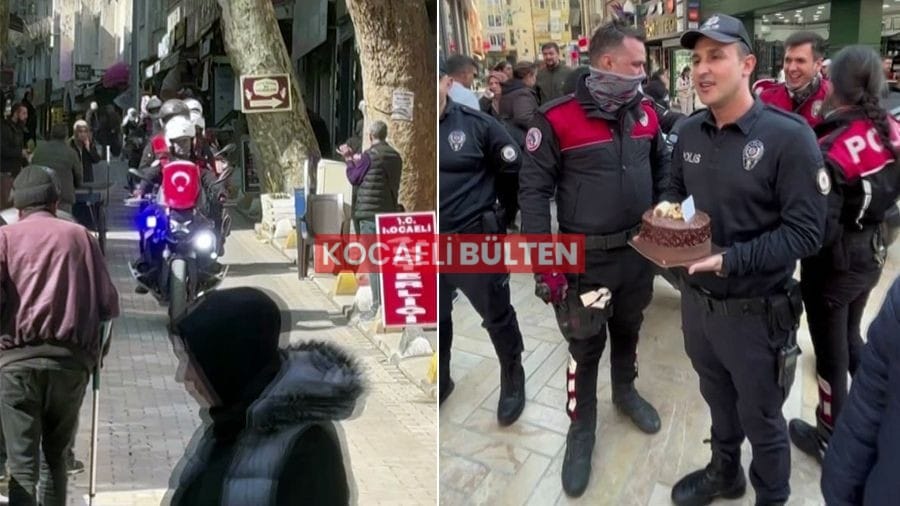 Kavga Değil Kutlama! İzmit’te Polise Sürpriz Anlar